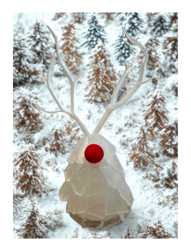 Mini Seaglass Christmas Reindeer - No Lights