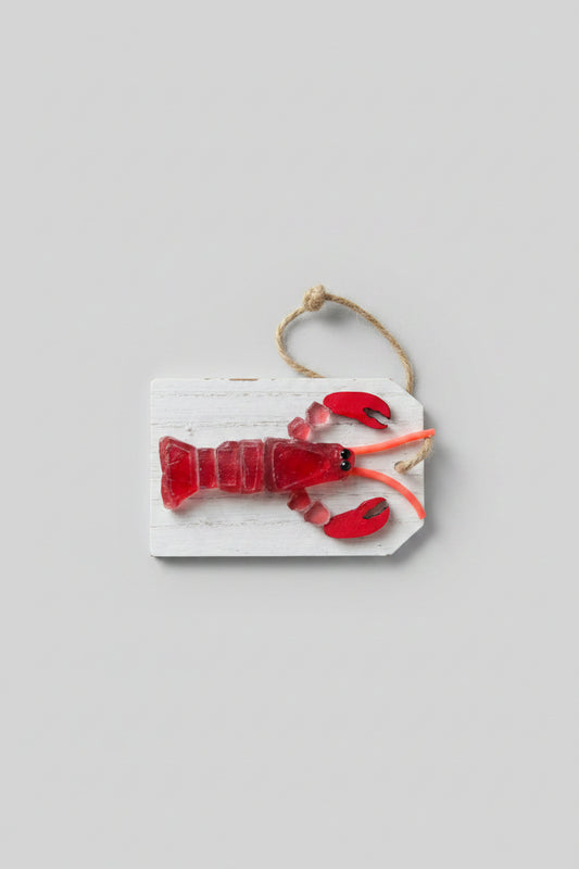 Seaglass 3D Christmas Lobster Plank Ornament
