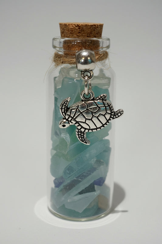 Seaglass Charm Bottles - Stainless Steal Charms