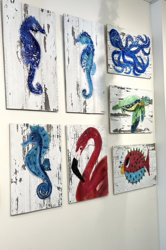 Seaglass Seahorse Painting