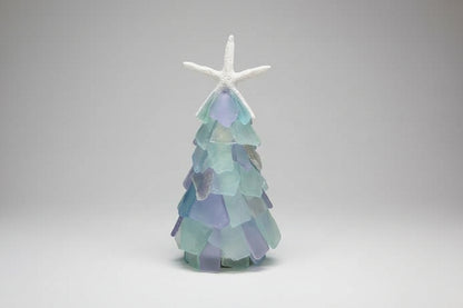  Mini Seaglass Christmas Tree No Lights Resin Starfish, 6 in