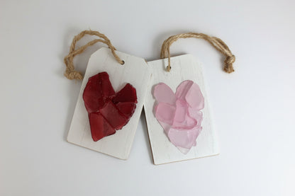 Plank Seaglass Heart Gift Tag  