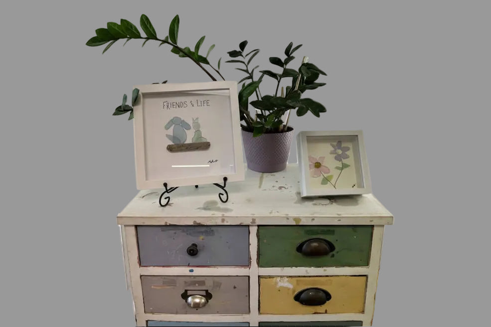 Seaglass Be Flamazing Wood Shadow Box 