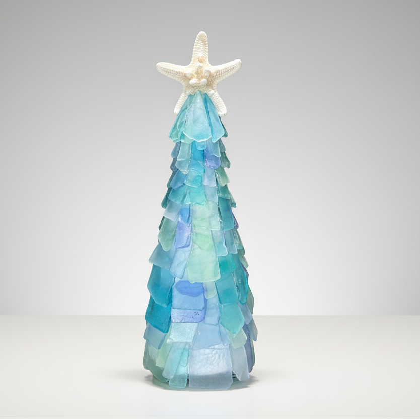 22 Inch Seaglass Christmas Tree with lights 