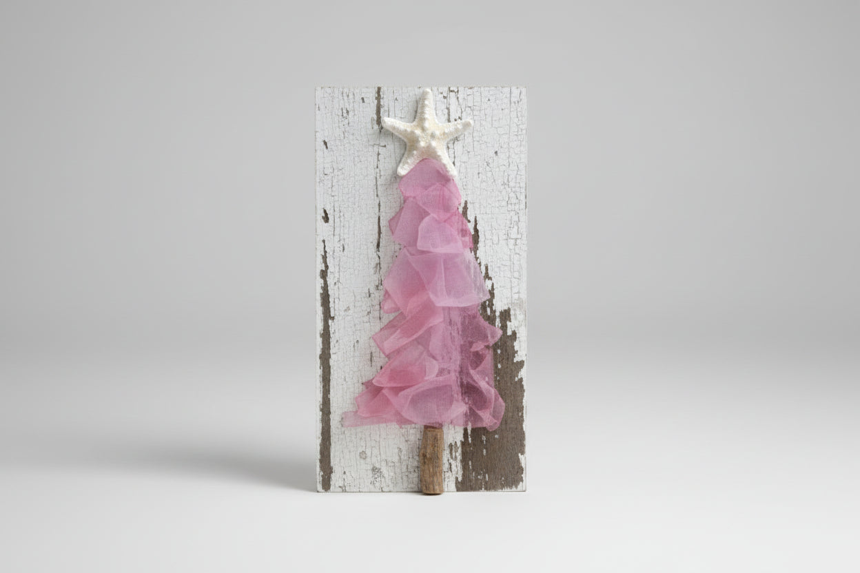 Shabby Plank Seaglass Christmas Trees w/o lights  - 10 in