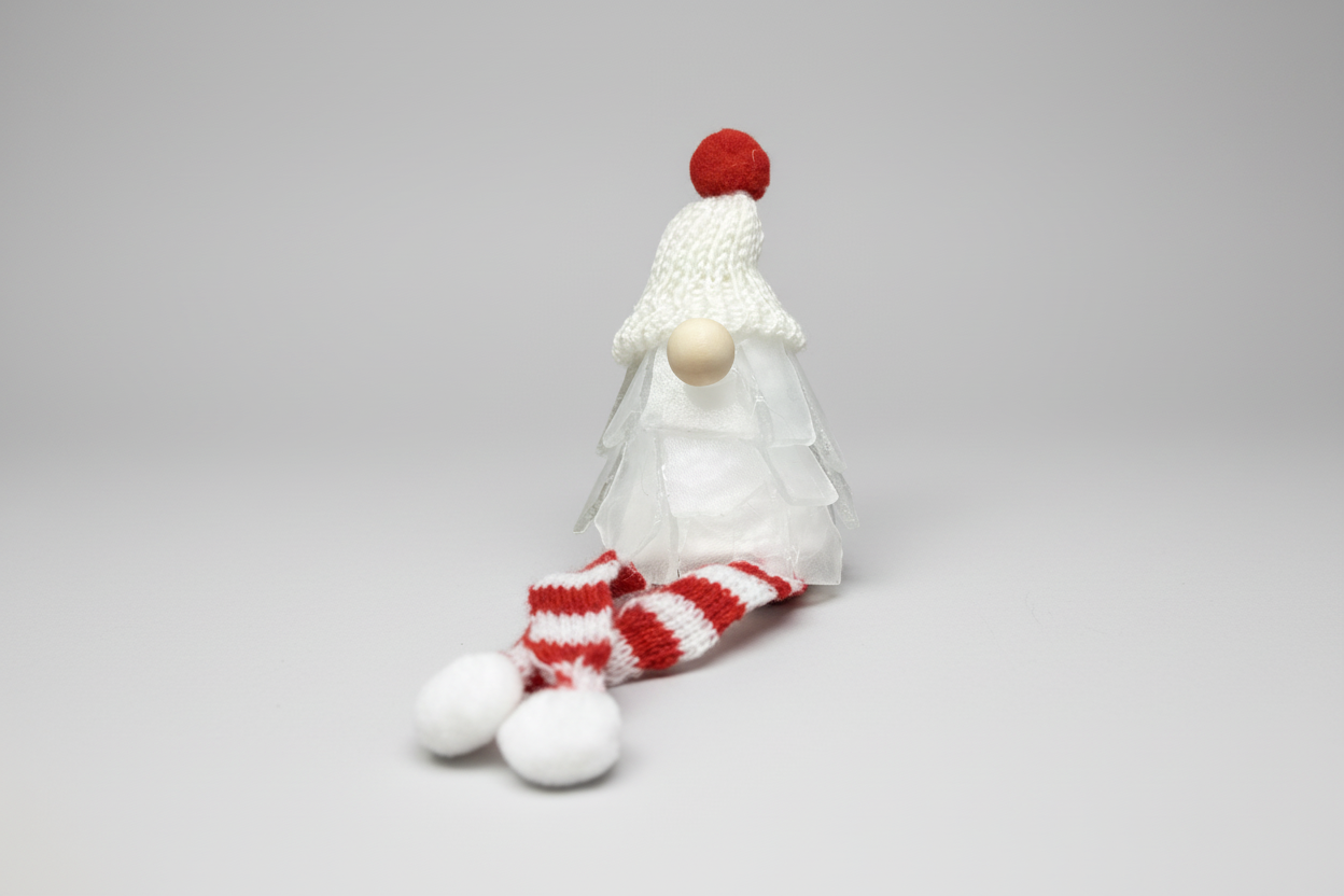 Mini Seaglass Christmas Gnome- No Lights 