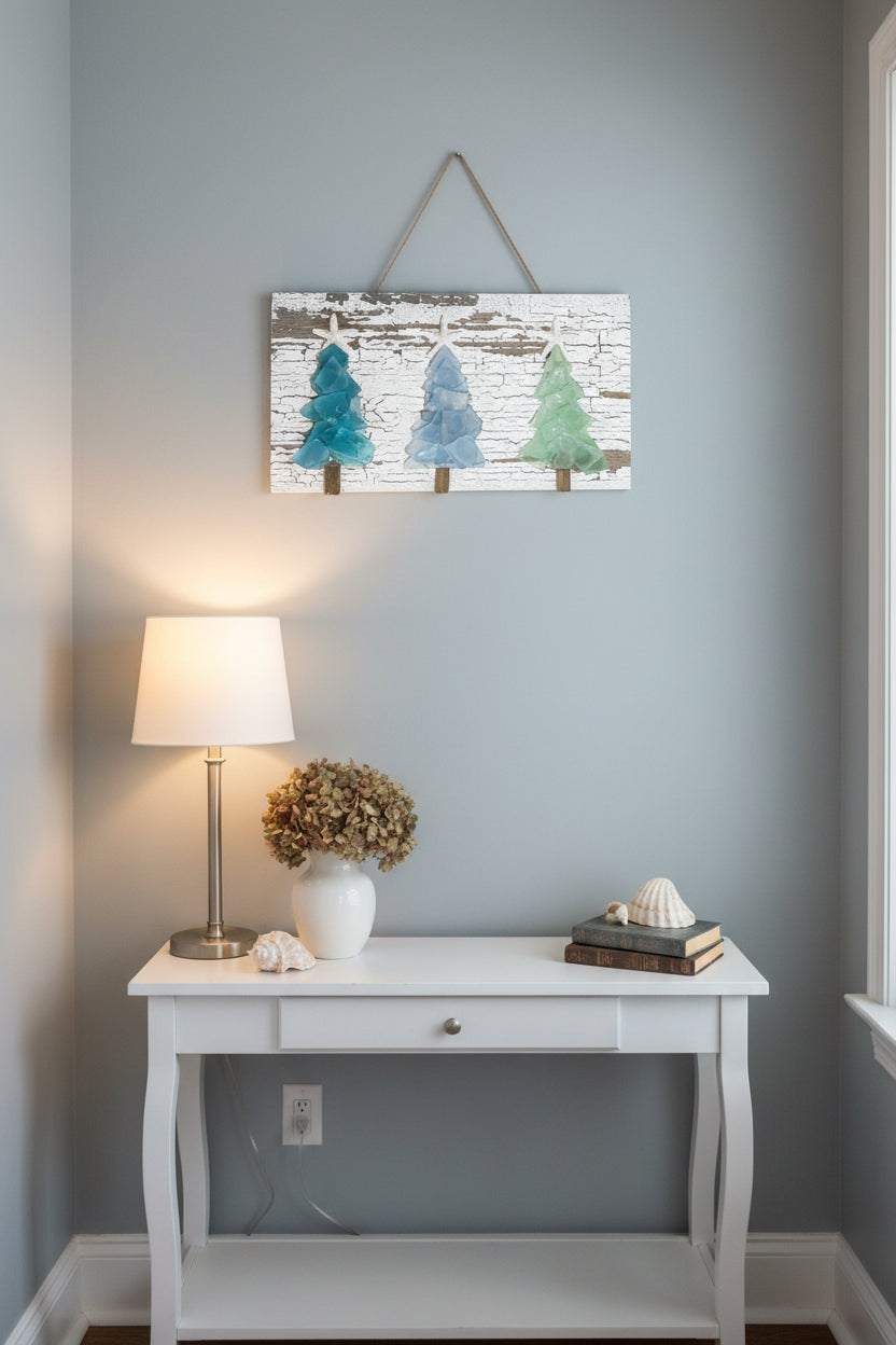 Shabby Plank Seaglass - Three Mini Tree Plank