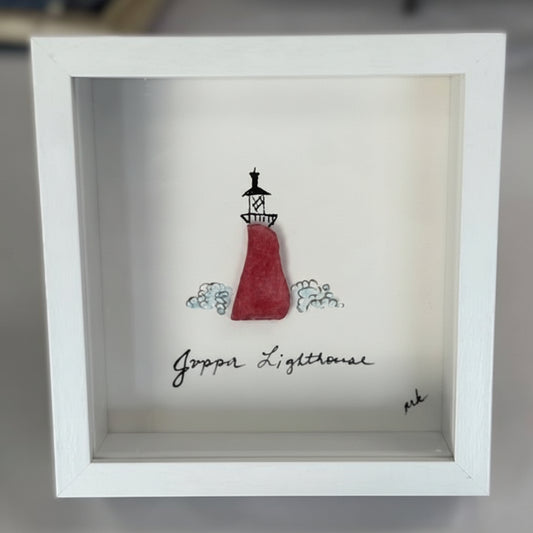 Custom Lighthouse Seaglass Shadow Boxes 