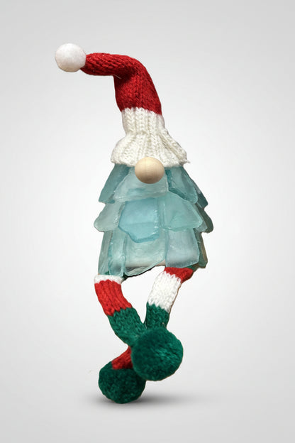 Mini Seaglass Christmas Gnome- No Lights 