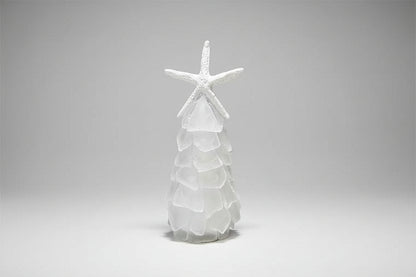 Mini Seaglass Christmas Tree No Lights Resin Starfish, 6 in