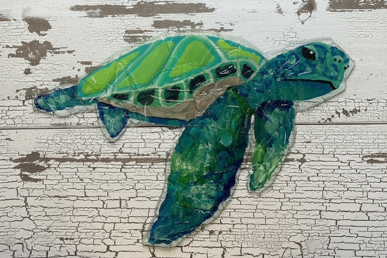 Seaglass Turtle Painting
