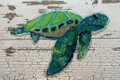 Seaglass Turtle Painting