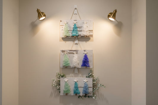 Shabby Plank Seaglass - Three Mini Tree Plank