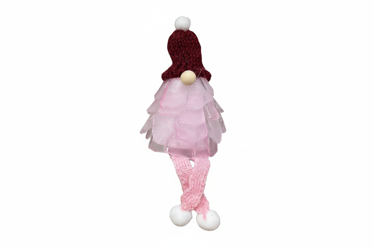 Mini Seaglass Christmas Gnome- No Lights 