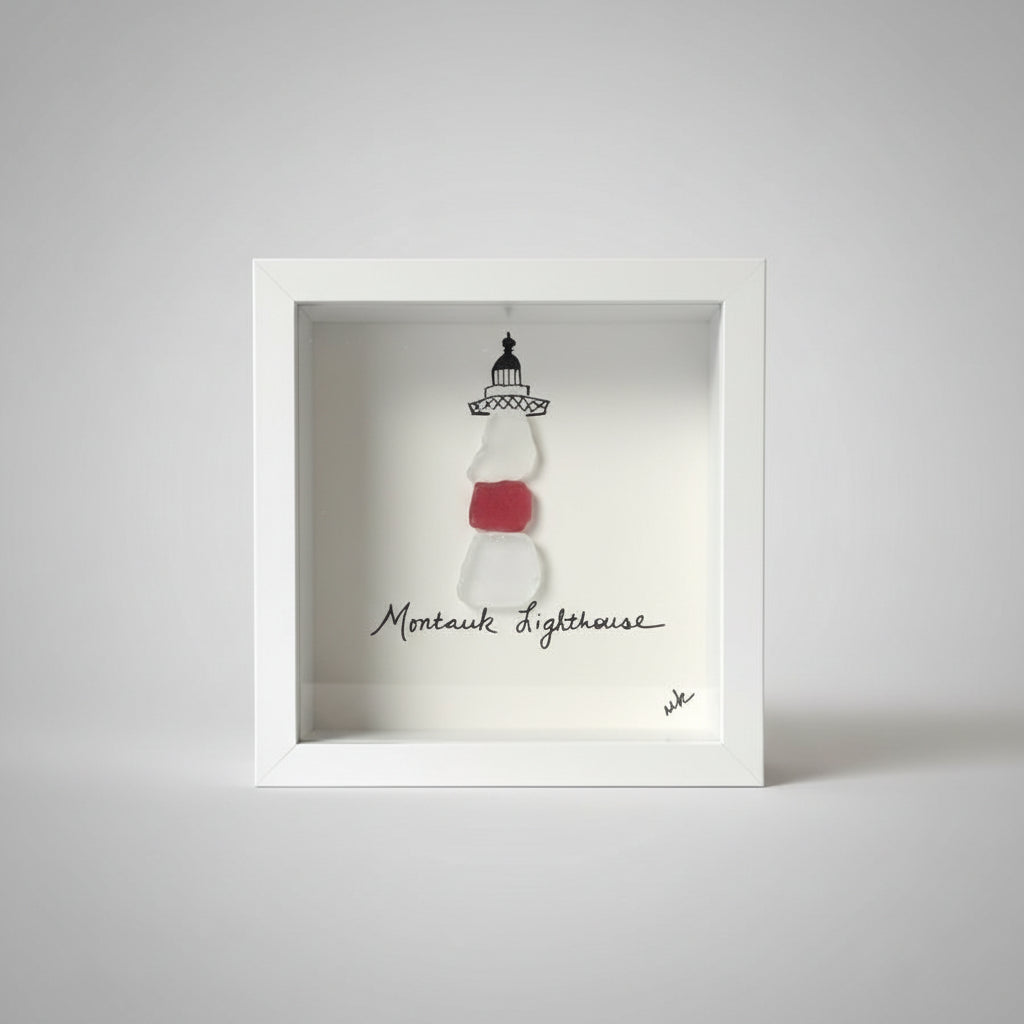 Custom Lighthouse Seaglass Shadow Boxes 