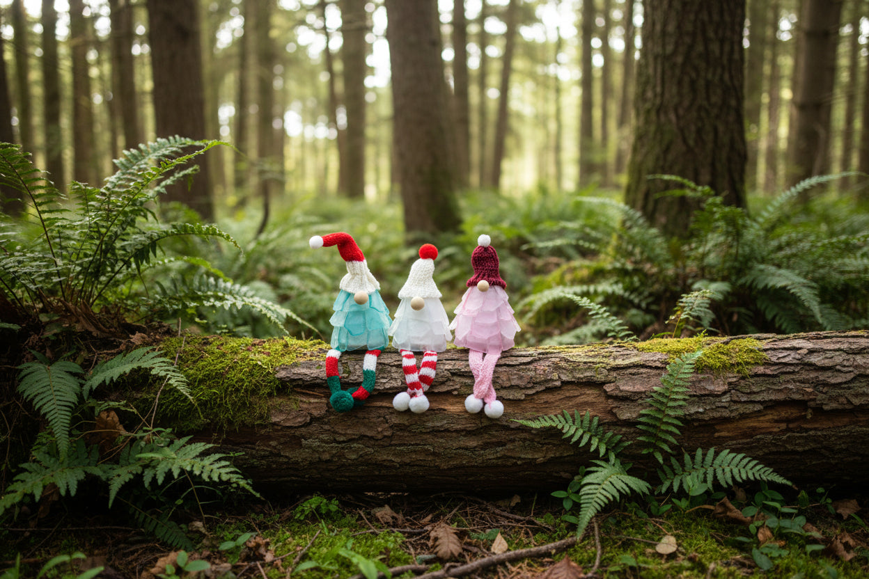 Mini Seaglass Christmas Gnome- No Lights 