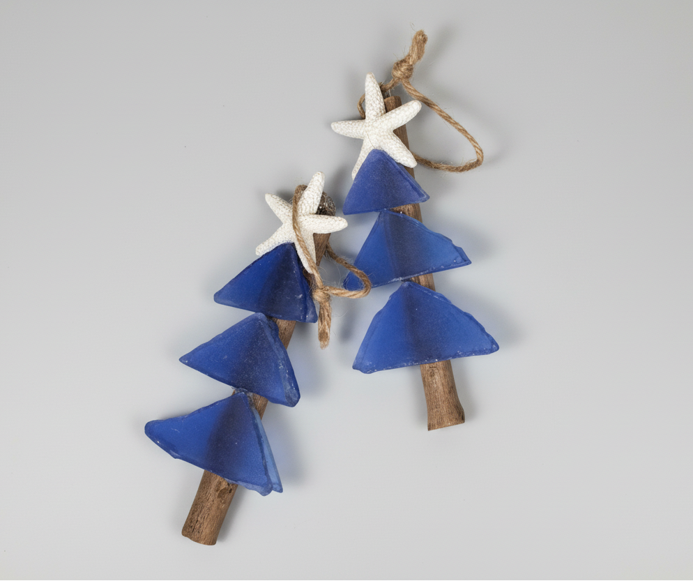 Mini Tree Seaglass Christmas Ornament 