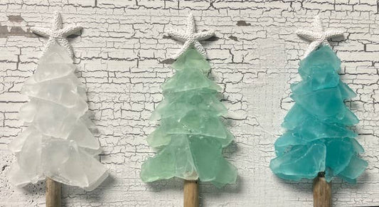 Shabby Plank Seaglass - Three Mini Tree Plank