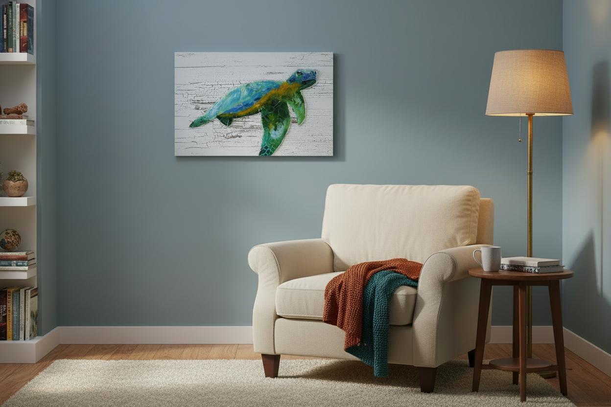 Seaglass Turtle Painting