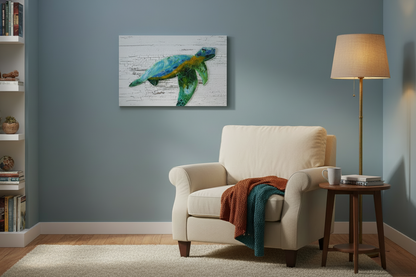 Seaglass Turtle Painting