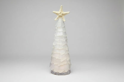 10 in Seaglass Christmas Tree Real Starfish with lights 