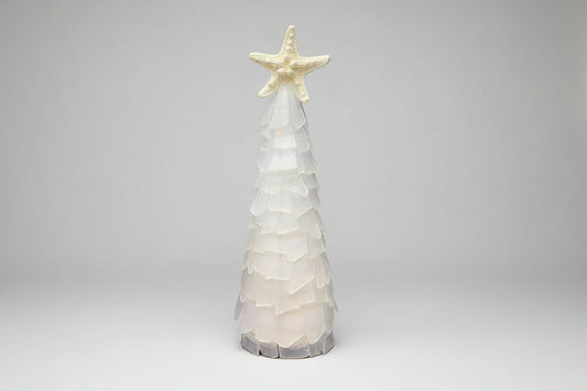 10 in Seaglass Christmas Tree Real Starfish with lights 