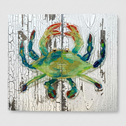 Seaglass Crab Painting   