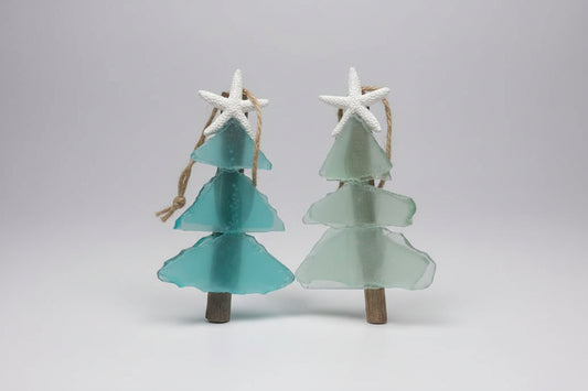 Mini Tree Seaglass Christmas Ornament 
