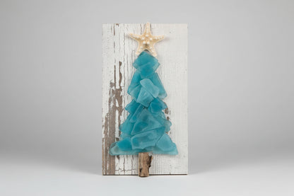 Shabby Plank Seaglass Christmas Tree - 12in  