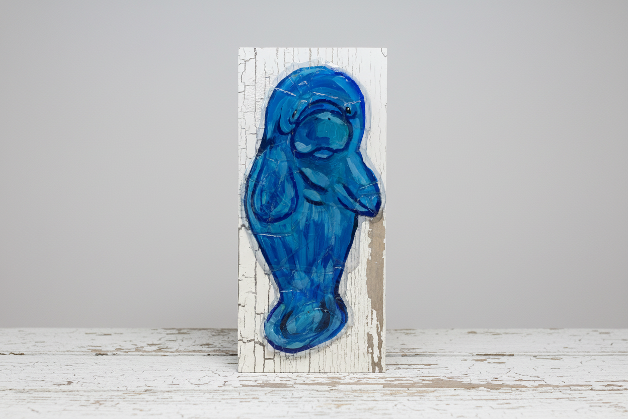 Seaglass Manatee Painting  