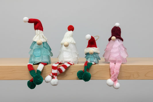 Mini Seaglass Christmas Gnome- No Lights 