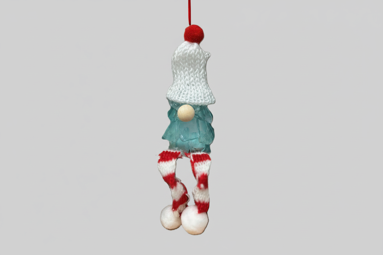 Seaglass 3D Christmas Gnome Ornament 