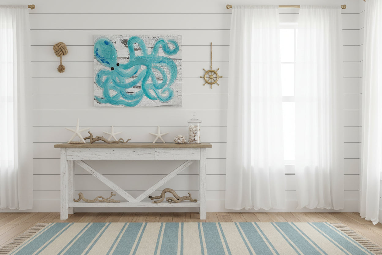 Seaglass Octopus Painting    