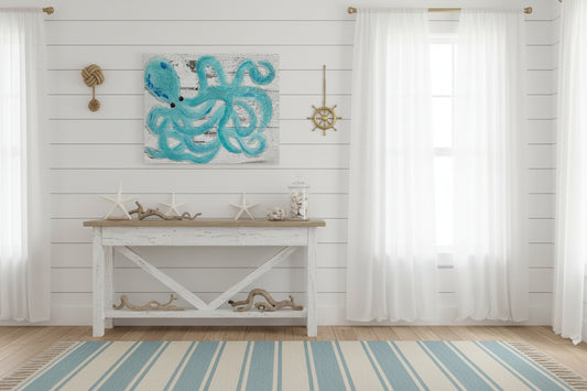 Seaglass Octopus Painting    