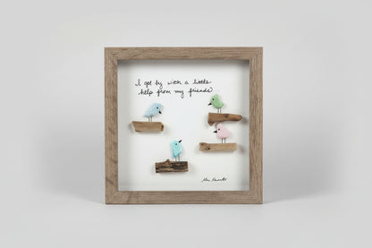 Seaglass I Get By Wood Shadow Box 