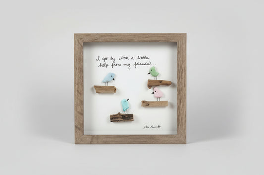 Seaglass I Get By Wood Shadow Box 