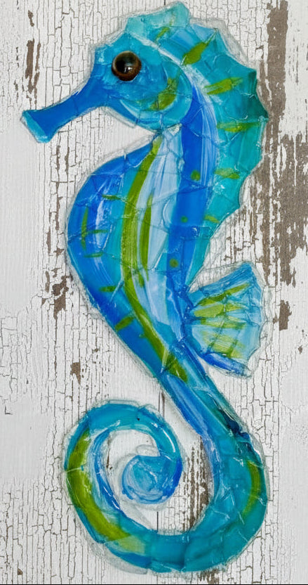 Seaglass Seahorse Painting 