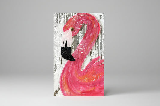 Seaglass Flamingo Painting  