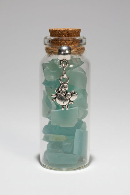 Seaglass Charm Bottles - Stainless Steal Charms