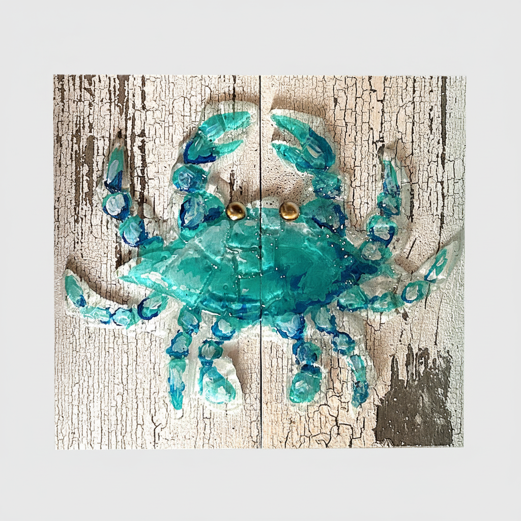 Seaglass Crab Painting   