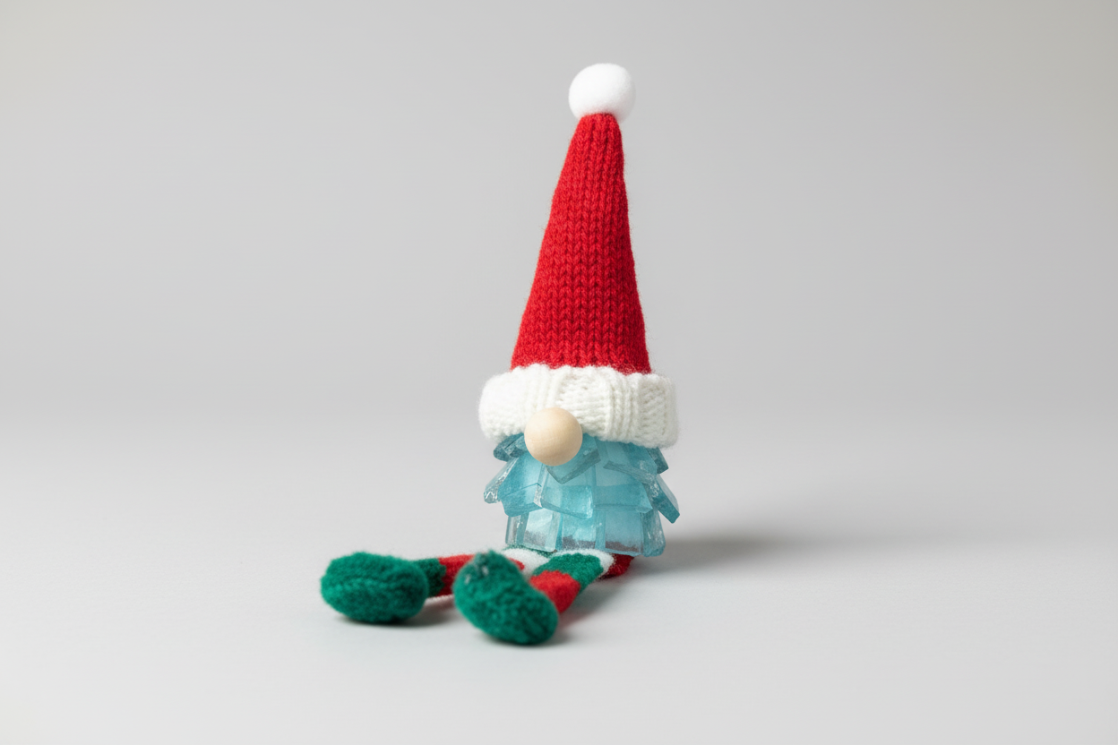 Seaglass 3D Christmas Gnome Ornament
