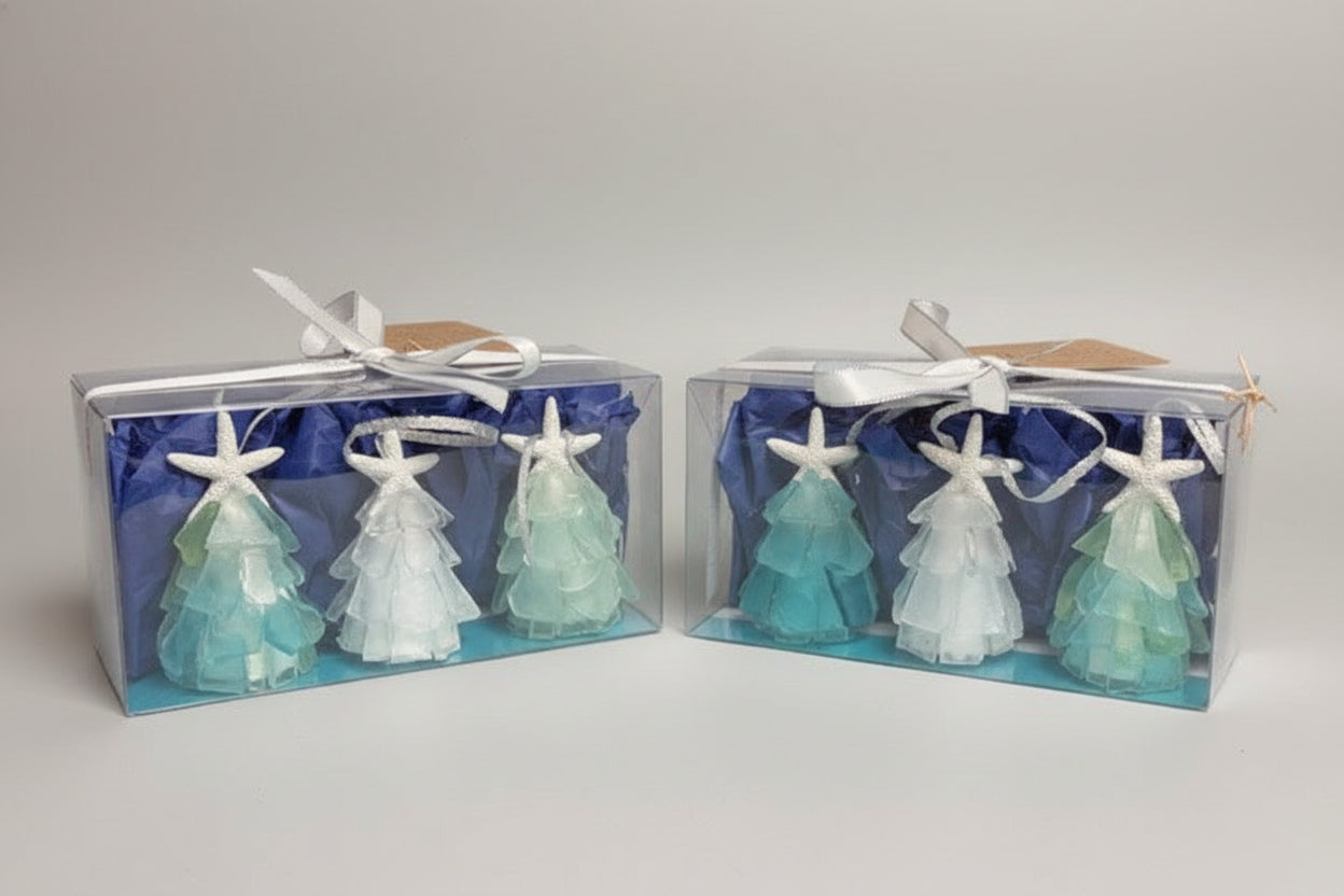 3D Seaglass Christmas Ornament Gift Pack