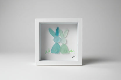Easter Love Bunnies Seaglass Shadow Boxes