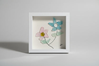 Seaglass Shadow Boxes - Multi Flowers - 5x5