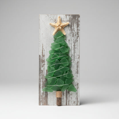 Shabby Plank Seaglass Christmas Trees - 12in