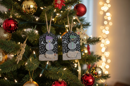 Seaglass Snowman Christmas Ornament/Gift Tag