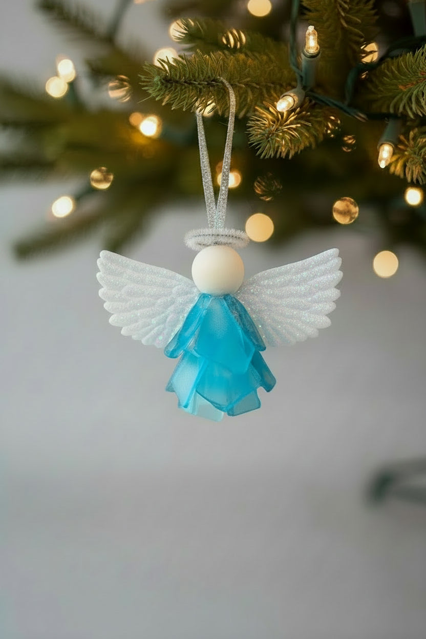 Seaglass 3D Christmas Angel Ornament