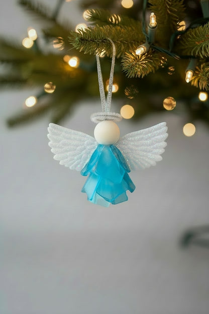 Seaglass 3D Christmas Angel Ornament