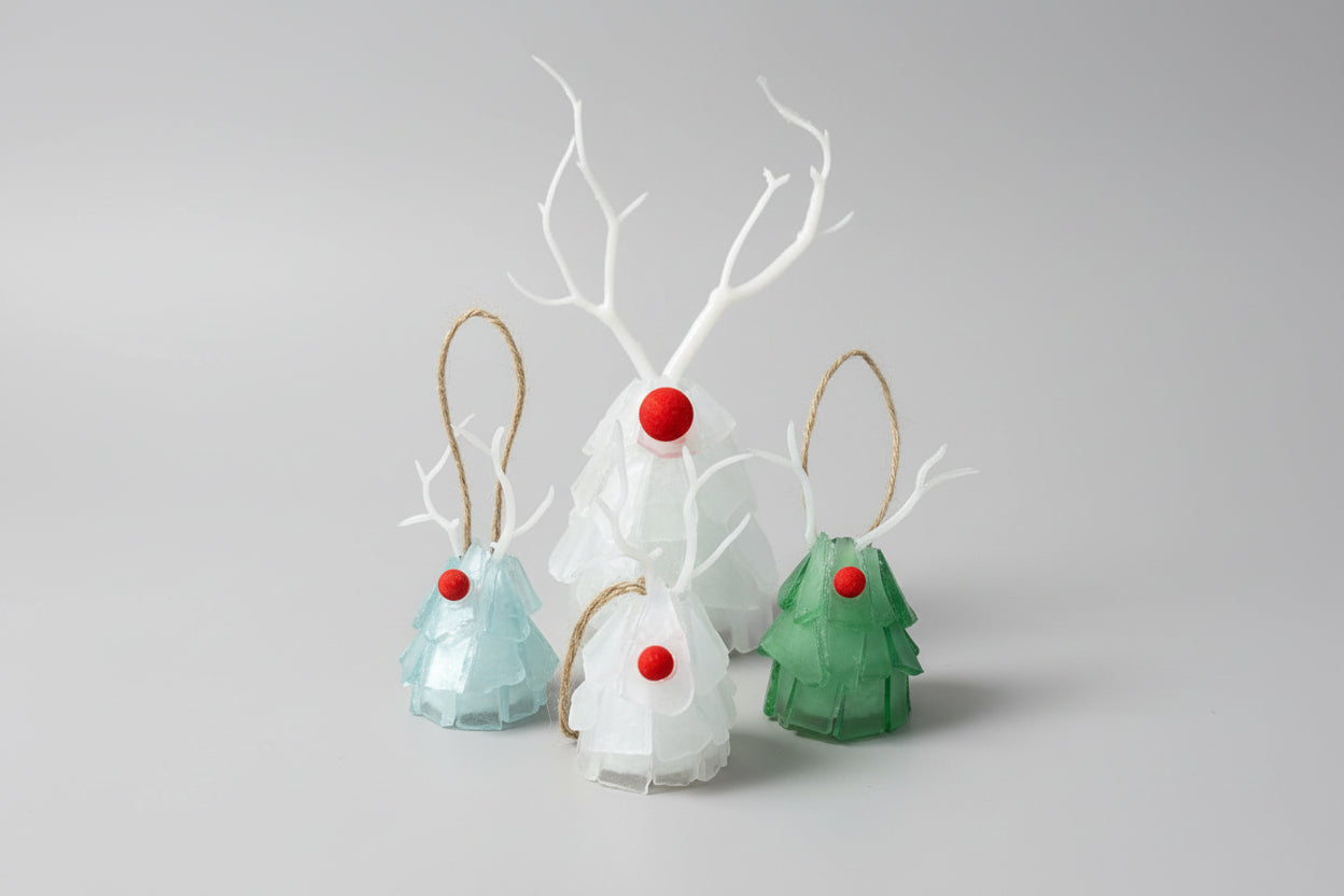 Seaglass 3D Christmas Reindeer Ornament