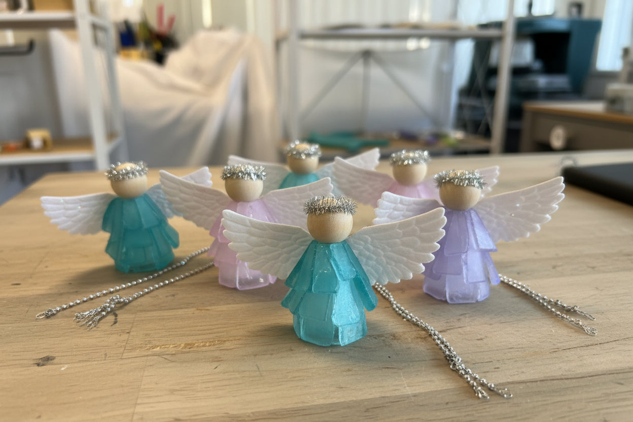 Seaglass 3D Christmas Angel Ornament